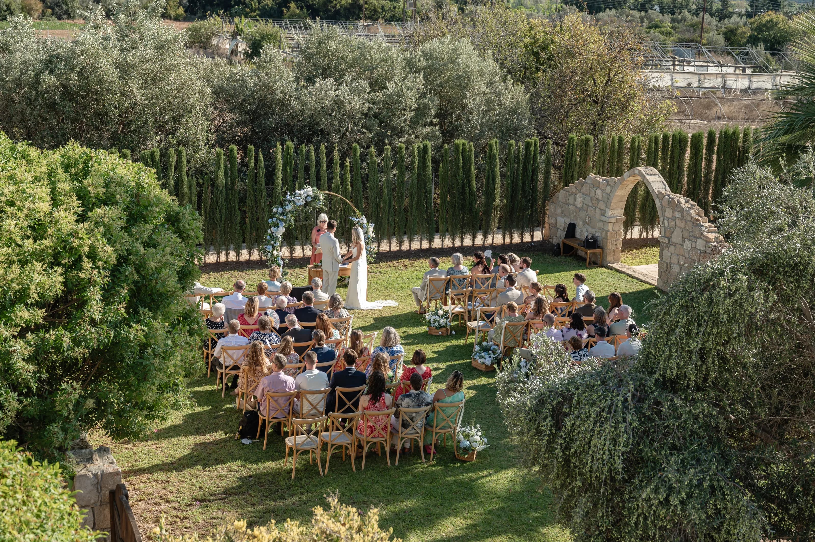 Ceremony garden aerial view